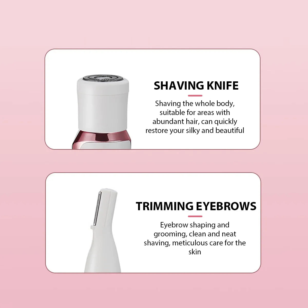 4in1 Electric Epilator Lady Shaver Body Arm Leg Hair Removal Device Painless Cordless Eyebrow Trimmer Women Razor USB Charging