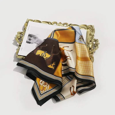 Nordic style square scarf, autumn and winter silk scarf