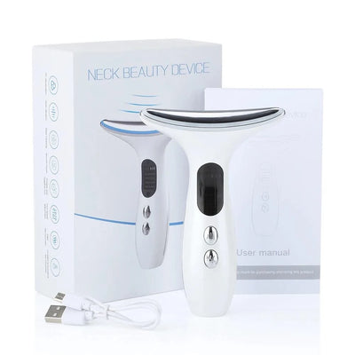 3 Modes Neck Beauty Device EMS Face Lifting Machine Double Chin Remover LED Anti Wrinkle Skin Tightening Facial Massager