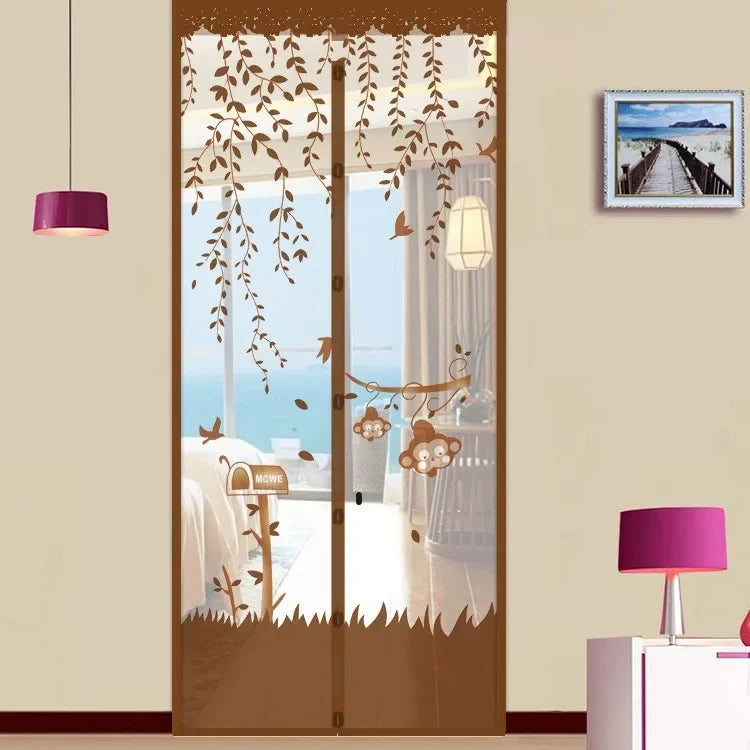 Magnetic Door Screen Curtain Automatic Closing Mosquito Insect Proof Net with Powerful Magnets Home Decor for Summer Ventilation