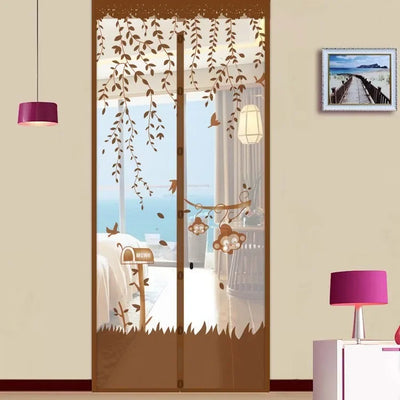 Magnetic Door Screen Curtain Automatic Closing Mosquito Insect Proof Net with Powerful Magnets Home Decor for Summer Ventilation