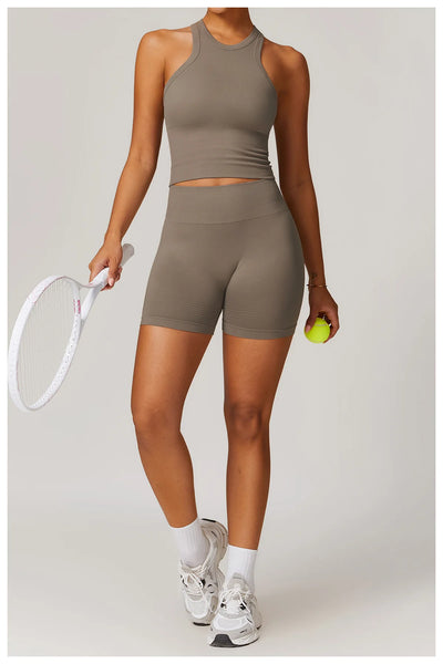 Seamless Athletic Wear Women's Clothes 2 Pieces Yoga Set Workout Sportswear Gym Clothing High Waist Leggings Fitness Sports Suit
