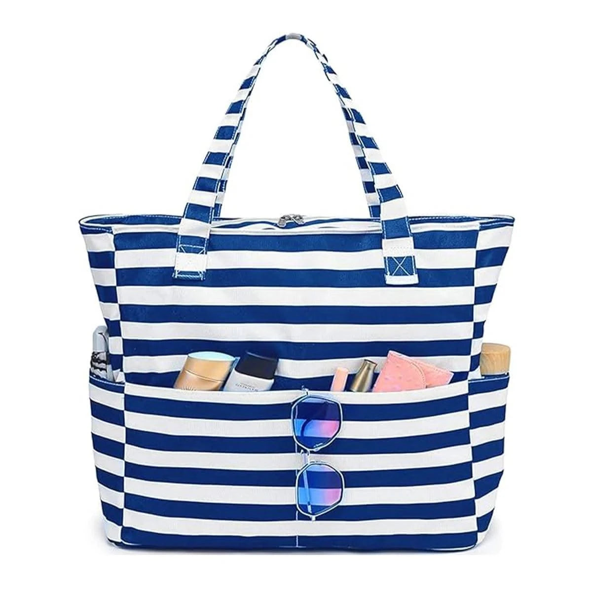 Beach Tote Bag Women Foldable Travel Bag with Anti-Sand Pocket