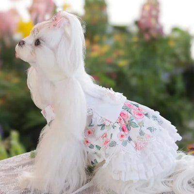 Pet Clothes Dog Skirts Floral Cute Spring And Summer Jumpsuit Small Dog Teddy Bear Clothes Pet Series Essential Clothes For Pet