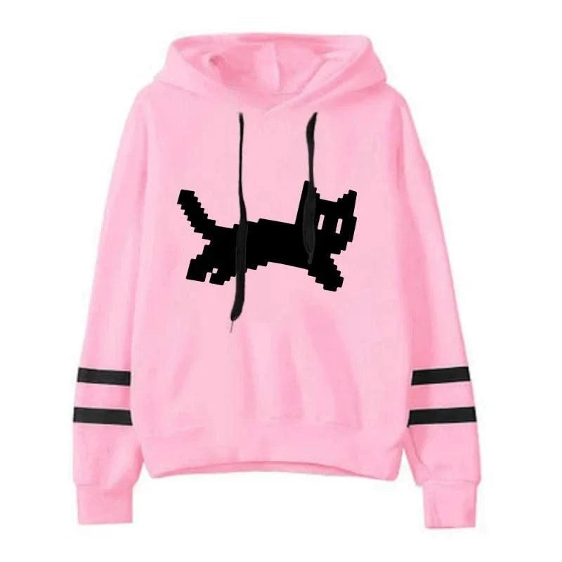 Women's Sweatshirts Pullovers Versatile Hoodies Stripe Jogging