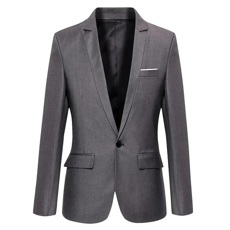 Blue Men Blazers Work Office 2025 Men Tuxedos for Formal Occasions Pockets Coat Blazers Male Custom Men's Business Slim Blazers