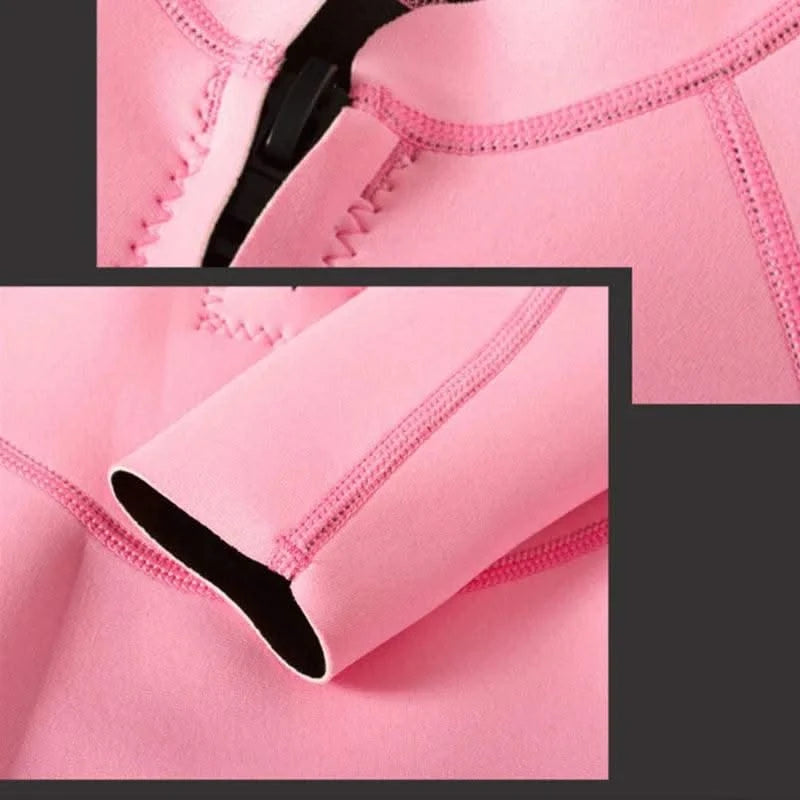 Women 2mm Bikini Diving Wetsuit Long Sleeve Scuba Dive Snorkeling Clothes Surfing Kayak Suit Black Pink Neoprene Swimwear