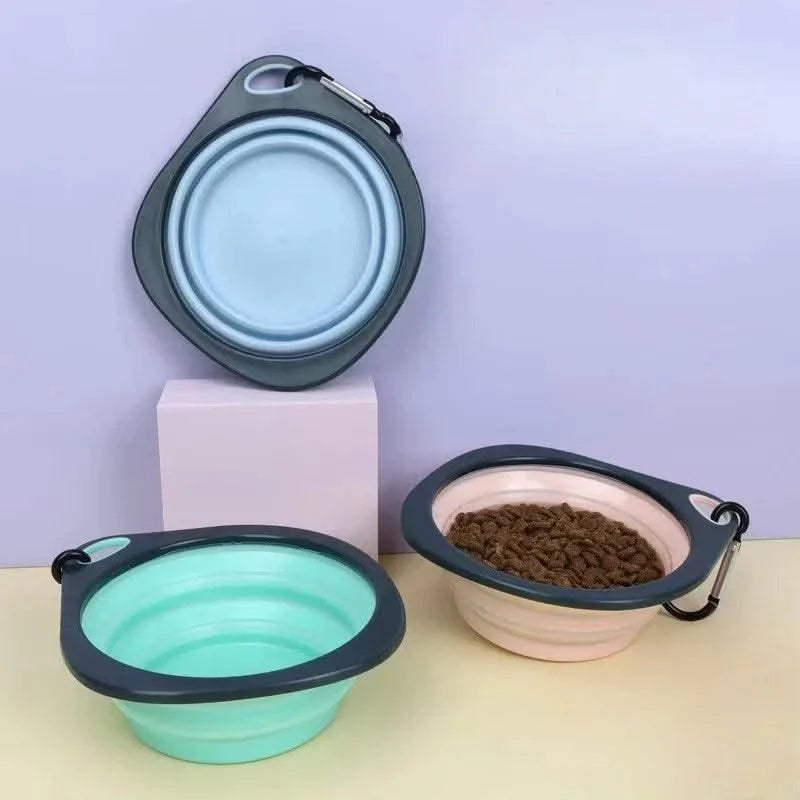 Pet Bowls, Pet Food Utensils, Outdoor Portable Folding Bowls, Silicone Easy To Clean