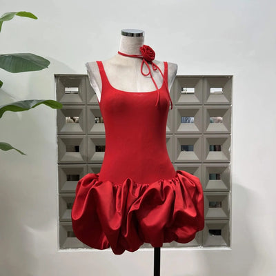 Women's Summer Dress Red Strapless High Waist Party Outfits Sexy Backless Evening Dresses Luxury Short Dress fashion prom gowns