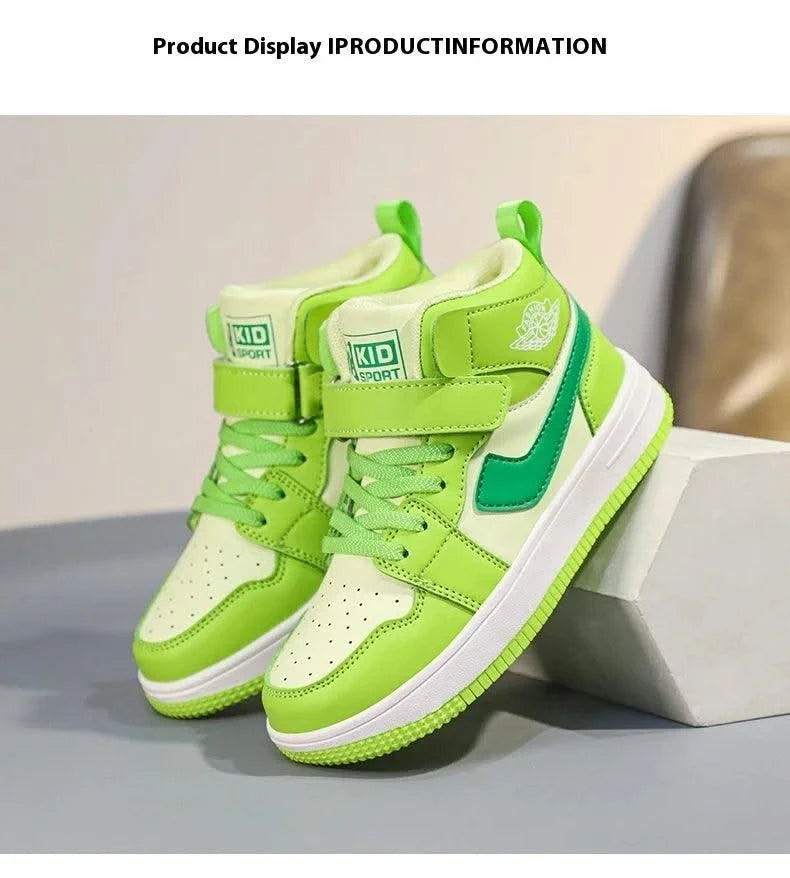 Children's shoes Men's shoes 2024 new fall children's non-slip sports shoes large high top board shoes for children