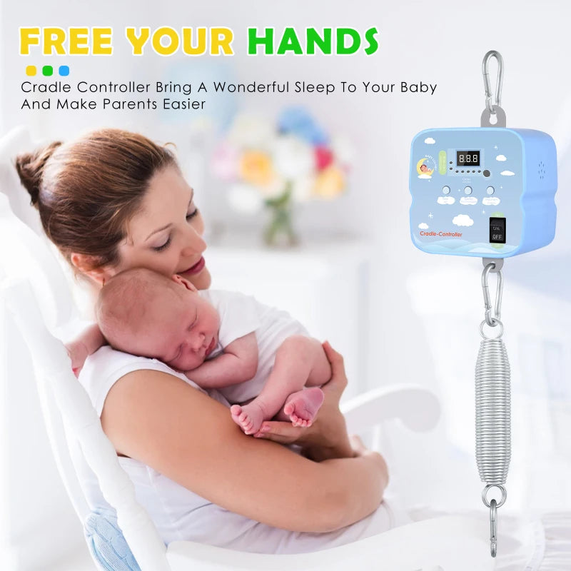 Babyschaukel-Controller Electric Baby Swing Controller,2 Spring,Remote Control, Motor Spring Bracket, Adjustable Timer, No Noise