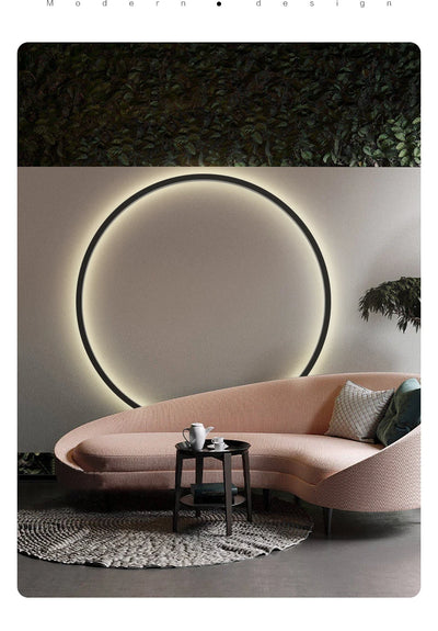 Modern Decor LED Wall Lamp  For Bedroom Living Room Home Nordic Design Round Ring Indoor USB Wall Sconce Lighting Fixture