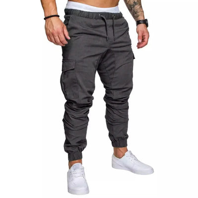 New Workwear Multi-pocket Trousers for Men, Woven Fabric Casual Pants, Leggings for Men Cargo Pants Joggers Mens Pants