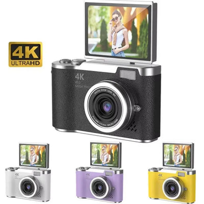 High-Definition HD Digital Camera 4K 48MP 8X Digital Zoom Video Camcorder CCD with Hanging Straps Flip Screen