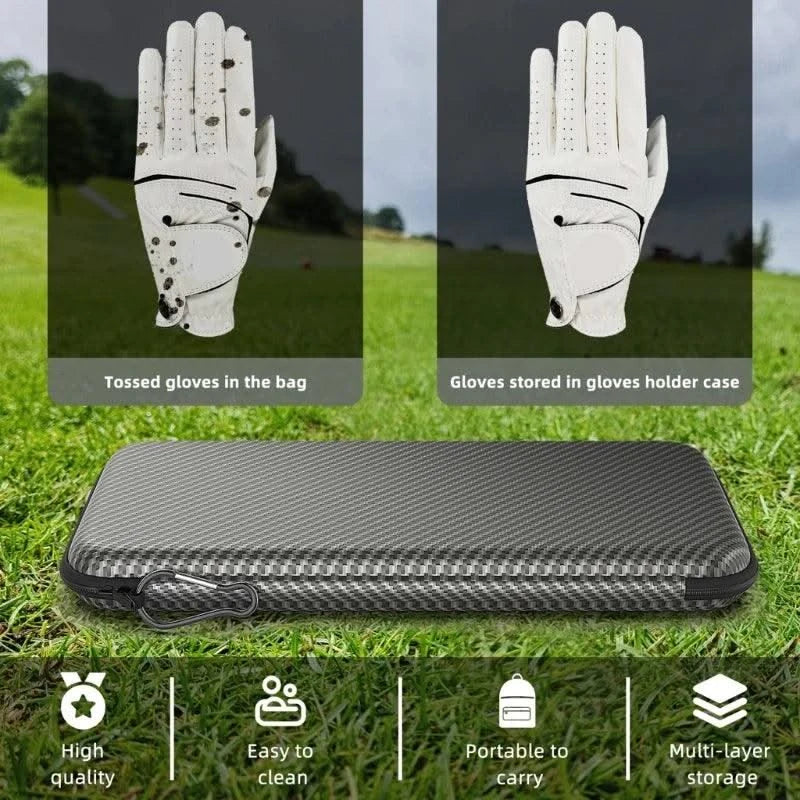 Golf Glove Case Glove Box with Glove Holder Golf Accessories Storage Golfs Tees Golf Balls Markers for Golfer