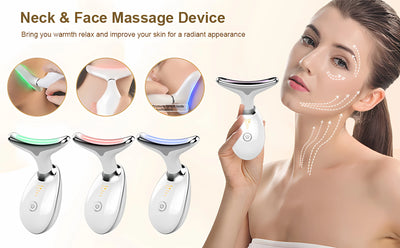 Neck Massager Multi-function to remove neck lines decree lines vibration hot beauty massager EMS electric neck instrument