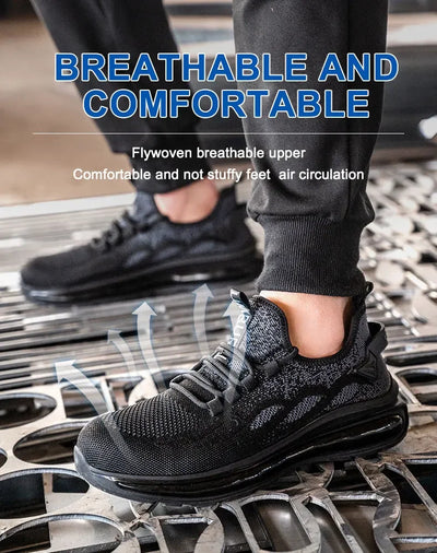Non Slip Lightweight Breathable Sneakers for Women Steel Toe Indestructible Safety Shoes Anti-puncture Protection Safety Shoes