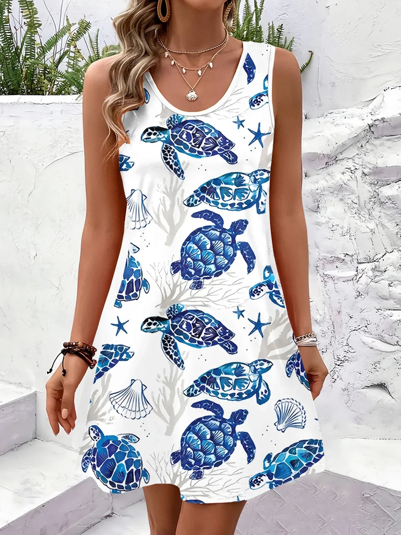 Women Summer Sleeveless Bohemian Dress Exclusive Print Vacation Dress  Birthday Dress for Women Beach Dress Dress for Women