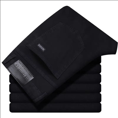 New Business Men's Jeans Casual Straight Stretch Fashion Classic Blue Black Work Denim Trousers Male Brand Clothing Mens Jeans