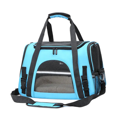 Soft Pet Carriers Portable Breathable Foldable Bag Cat Dog Carrier Bags Outgoing Travel Pets Handbag with Locking Safety Zippers