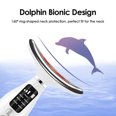 Neck Face Beauty Device 7 Color Light Skin Tighten Reduce Double Chin Anti Wrinkle Facial Lifting Massager