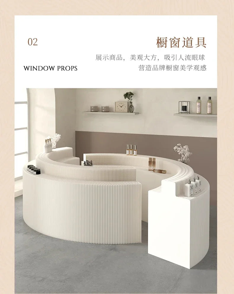 Booth Multi-layer Strip Display Stand Product Boutique Table Commercial Showcase Folding Exhibition Floor Display Rack