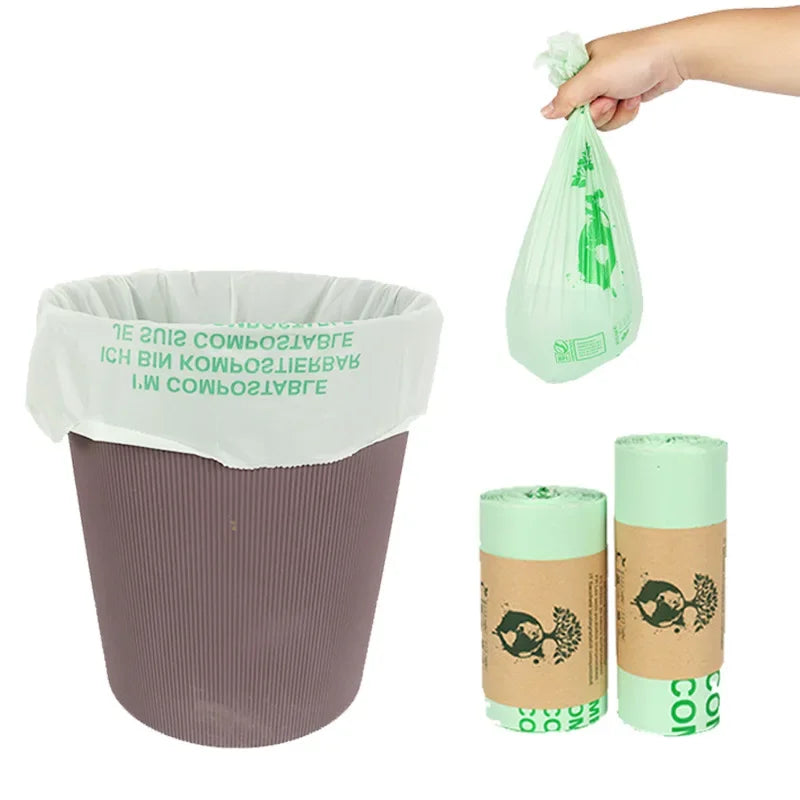 50PCS Biodegradable Pet Poop Bags 8L 10L Compostable Trash Liners for Kitchen Household Dog Cat Waste Eco-Friendly Garbage Bags