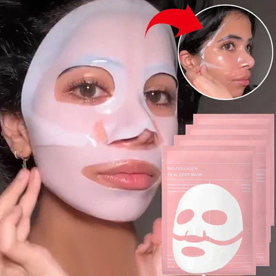 Bio Collagen Facial Mask Shrink Pores Deep Hydrating Overnight Mask Moisturizing Refreshing Brightening Face Korean Skin Care