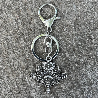 Nostalgia Mandala Yoga Keychain For Women Lotus Key Holder Accessories Buddhism Jewelry