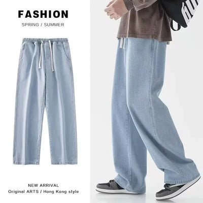 Boyfriend Vintage Fashion Straight Casual Loose Denim Cargo Pants Men Designer  Jeans Streetwear Loose Wide Leg Jeans