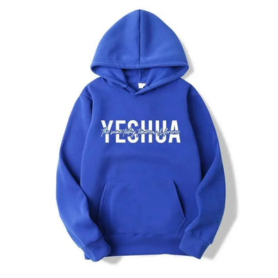 Yeshua women's Christian hooded sweatshirt printed with biblical scriptures, religious hooded sweatshirt, gift of faith, Jesus'