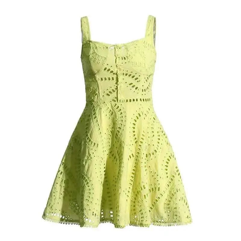 Summer Sundress Holiday Print Embroidery Cotton Short Cake Dress Women Sleeveless Tank Elastic Back Cocktail Party Vestidos