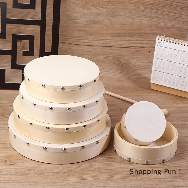 Frame Drums 4/6/7/8/9/10 Inch Hand Drum Wood Drum With Drum Stick Set Musical Game Kids Educational Toy Percussion Instrument-B2