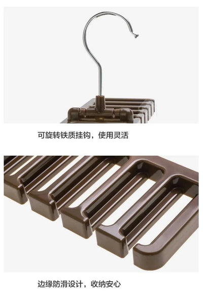 Tie Belt Hanger Wardrobe Closet Belts Scarf Hanging Organizer Rotating 10 Card Slots Storage Holder Rack Hook Bedroom Home Items