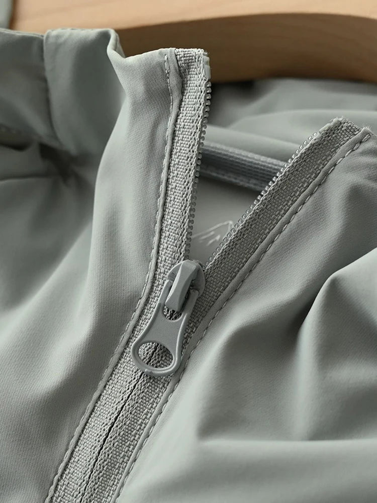 Men Summer Jacket UPF50+ UV Blocking Skin Coats Nylon/Spandex Breathable Quick Dry Light&Thin Sun Protection Hooded Windbreakers