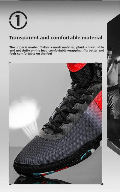 2025 New Wrestling Shoes for Men Non Slip Breathable Boxing Sneakers Wrestling Training Shoes Wear-Resisting Combat Sneakers