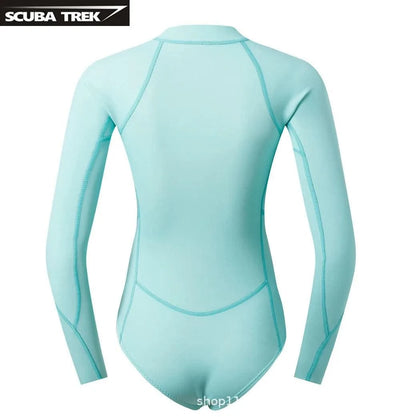 Women 2mm Bikini Diving Wetsuit Long Sleeve Scuba Dive Snorkeling Clothes Surfing Kayak Suit Black Pink Neoprene Swimwear