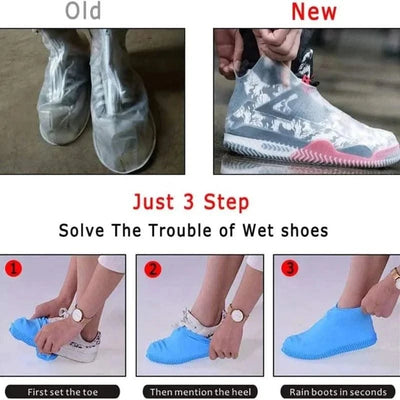 Waterproof Rain Shoes Covers Silicone Non-slip Wear-resistant Outdoor Adult Children Boots Portable Elastic Reusable