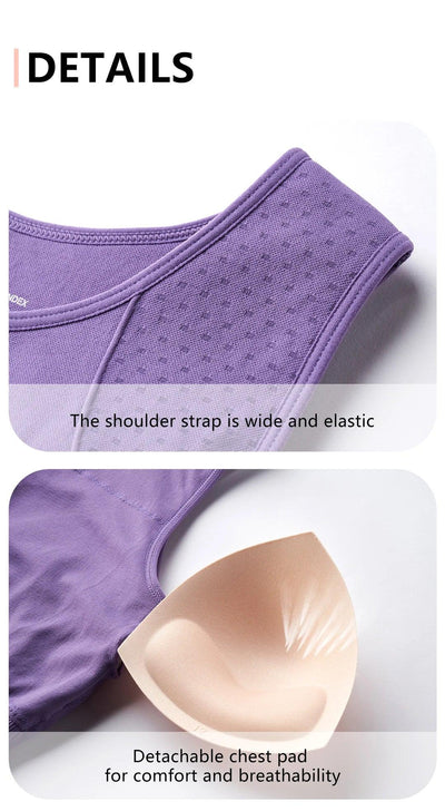 Sports underwear women anti-shock anti-sagging sports undershirt with bra pads fitness clothing high strength yoga bra