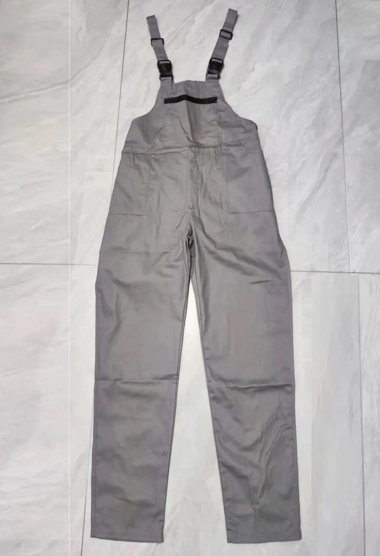 Bib Overalls Men Work Clothing Plus Size Protective Coveralls Strap Jumpsuits Multi Pockets Uniform Sleeveless Worker Pants 5xl