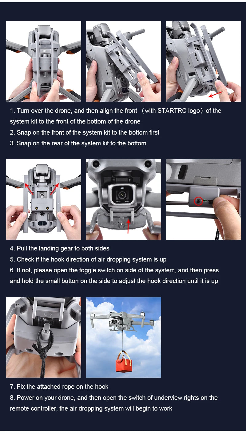 STARTRC Drone Airdrop System For DJI Air 3S/Mini 4 Pro/Mini 3/Mavic 3/Air 2S/Mavic 2/Mini 2 SE Air-dropping Thrower Gift Deliver