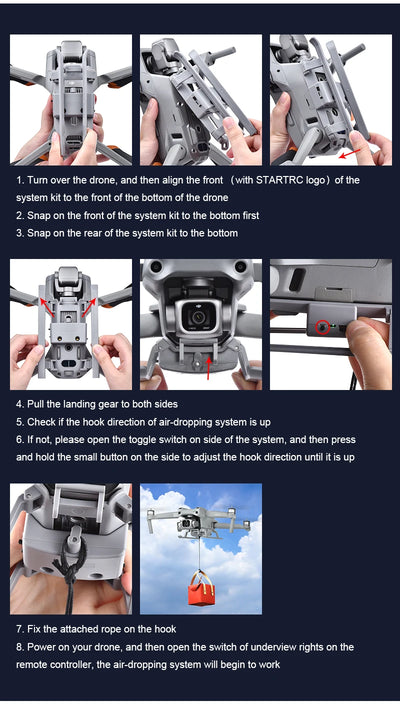 STARTRC Drone Airdrop System For DJI Air 3S/Mini 4 Pro/Mini 3/Mavic 3/Air 2S/Mavic 2/Mini 2 SE Air-dropping Thrower Gift Deliver