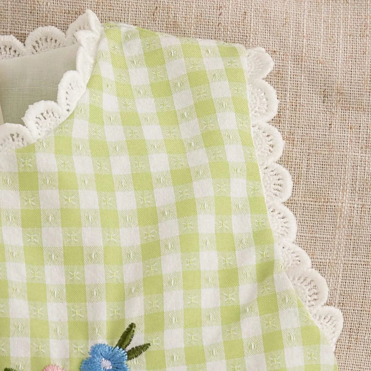 Cute Rabbit Simple Style Checkered Children's Sleeveless Clothes |Baby Girl Dress, Summer (9 Months -4 Years Old)