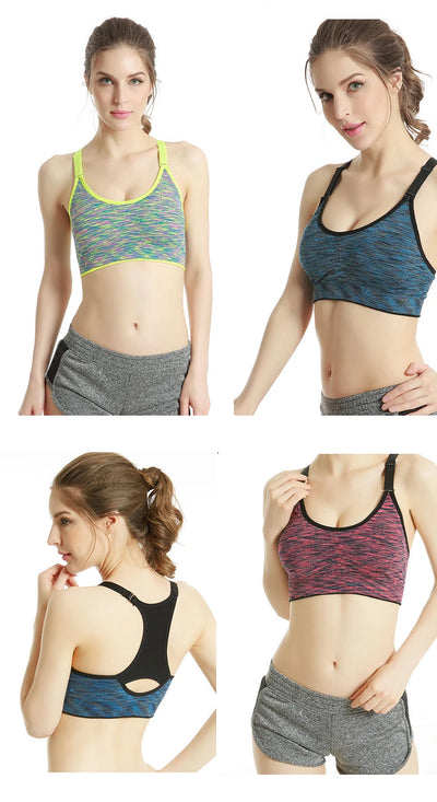 Women Sports Yoga Bra Breathable Quick Dry Top Shockproof Cross Back Push Up Fitness Active Bra Gym Running Bra Sportwear