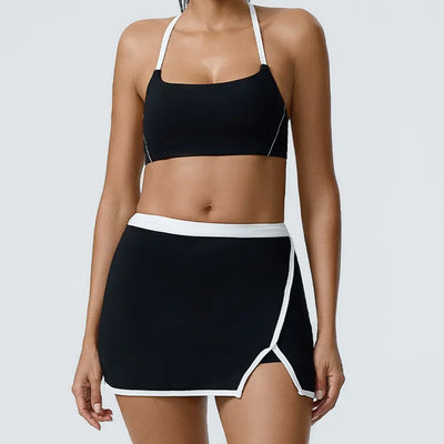 Women Yoga  Workout Set Bra and Shorts Two Piece Patchwork Open Sexy Back Elastic Fitness Sexy Yoga Outfit Sport  Women