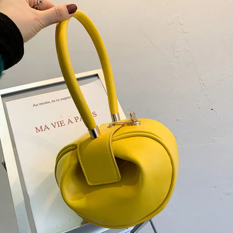 Bowling Spherical Women's Handbag Luxury Brand Designer Hobos Bag Fashion Mini Round Shoulder Bags PU Leather Female Purse