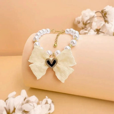 Pet pearl necklace, cat collar cat neck accessories Cat bib Pet dog small accessories neck jewelry, Valentine's Day New Year fur