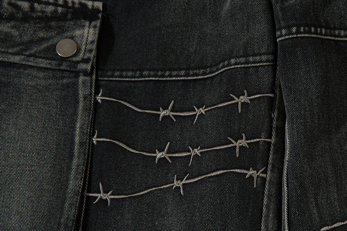 Trendy Brand American Retro Tooling Jeans Mens High Street Heavy Industry Embroidery Loose Wide-leg Trousers
