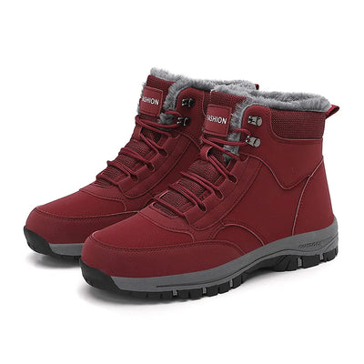 Snow Boots for Men Casual Winter Shoes Platform Non-slip Warm Fur Ankle Boots Plush Combat Outdoor Hiking Motorcycle Boots