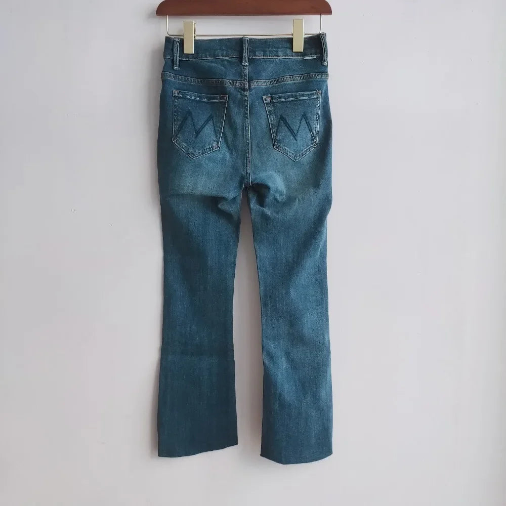 High waist women jeans Slim wild casual Flare Jeans pants Three colors available